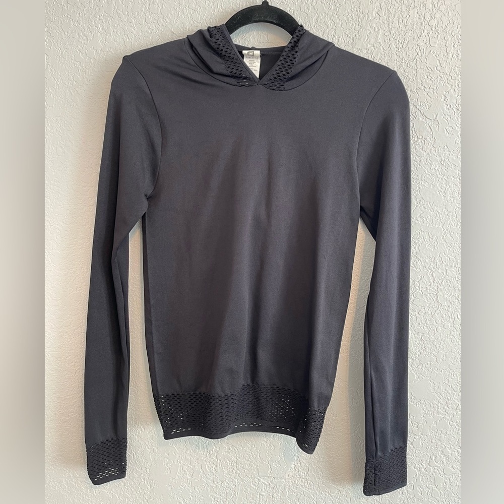 Fabletics Megan Seamless Black Hooded Pullover Women's Size XXS